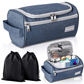 Travel Toiletry Bag – Small Portable Hanging Cosmetic Organizer for Men Women, Makeup, Toiletries, Hygiene Accessories, Shaving Kit, Clippers and Grooming Tools, Waterproof, Bathroom, Shower, Gym