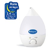 Bolegner Multi-Color Cool Mist Ultrasonic Humidifier Aroma Essential Oil Diffuser Whisper Quiet No Noise 24 Liter Tank Works All Night Cozy Cool 7 Color LED Lights Waterless Auto Shut-Off