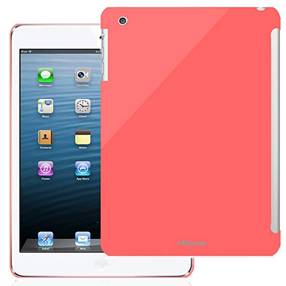 i-BLASON Apple iPad Air/iPad 5 Smart Cover Partner Hard Snap On Slim-Fit Case (Smart Cover Compatible with Smart Cover Anchor Lock) (Red)