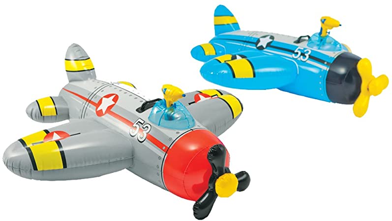 Intex Water Gun Plane Ride-On, 52" x 51", for Ages 3 , 1 Pack (Colors May Vary)