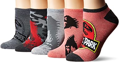 Universal womens Jurassic World 5 Pack No Show Socks