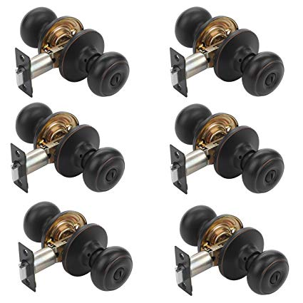 Dynasty Hardware SIE-30-12P Sierra Door Knob Privacy Set, Aged Oil Rubbed Bronze, Contractor Pack (6 Pack)