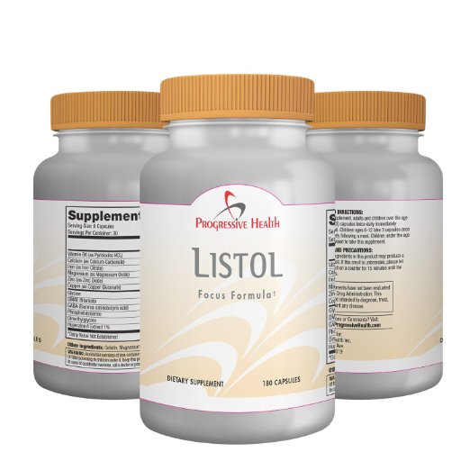 Listol Brain Vitamins Naturally Helps Improve Attention and Concentration Safe For Kids Ages 6 and up Pills Aids to Assist Focus Memory and Increases Mental Clarity