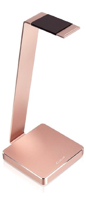 LUXA2 E-ONE Rose Gold Aluminum Headphone Stand for Beats, Sony, Sennheiser, Philips, Audio-Technica, Plantronics, Bose, JVC, Gaming, and DJ Professionals