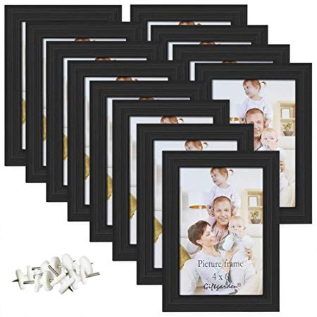 Giftgarden 4x6 Picture Frame Black Photo Frames Wall Tabletop, Set of 12