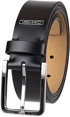 Calvin Klein Men's Modern Dress Minimalist Belt with Classic Harness Buckle