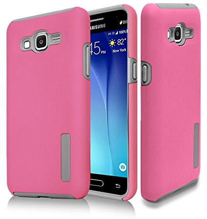 SAMSUNG J3 / GALAXY EXPRESS PRIME Case ,Phonelicious(Tm) Galaxy J3 [Slim Hybrid][Shock Proof] Dual Layer TPU Skin Cover Accessories  Clear Screen Protector   Stylus (PINK MATTE)