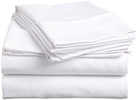 Egyptian Cotton 400 Thread Count Twin XL 3-Piece Sheet Set, Solid, White