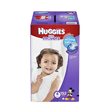 Huggies Little Movers Diapers, Size 4, 152 Count (One Month Supply)