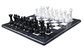 RADICALn Black and White Marble Chess Game 16 inches Handmade Marble Chess Set