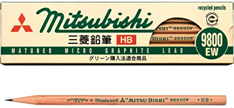 Mitsubishi Pencil pencil recycled pencil 9800EW HB 12 pieces K9800EWHB