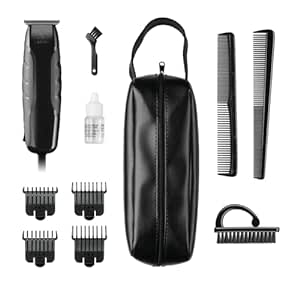 Andis 30285 Headliner 2, 11-Piece Hair Cutting Trimmer Kit, Carbon Steel T-Blade, Corded Electric, Black