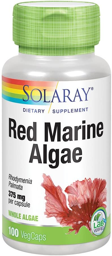 Solaray Red Marine Sea Algae 375mg | Sea Vegetable Supplement | Healthy Immune Function & Skin Support | Non-GMO | Vegan | Lab Verified | 100 VegCaps