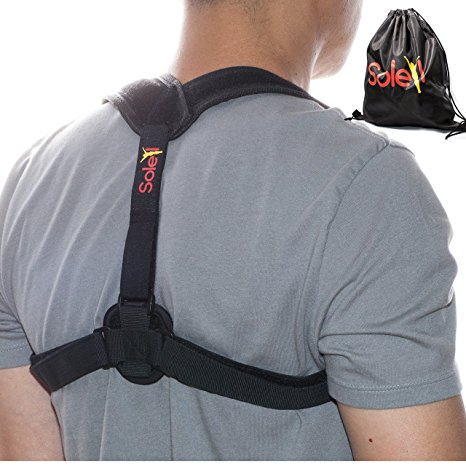 Posture Corrector - Upper Back Brace and Clavicle Support Brace Corrects Bad Posture, Slouching and Hunched Back - Improve Posture - Relieve Neck, Shoulder and Upper Back Strain By Soleil Brands.