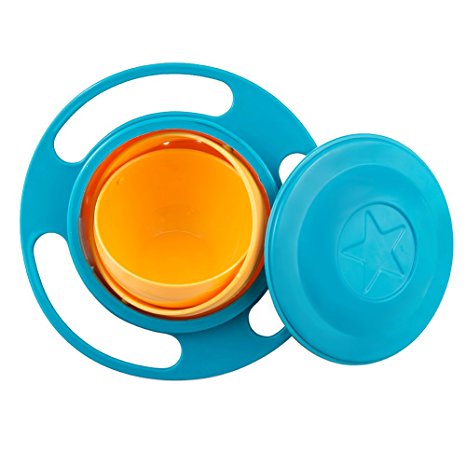 Ztl Baby Gyro Bowl 360 Dgree Rotation Spill Resistant Gyroscopic Bowl with Lid Toy Tableware for Kids Toddlers