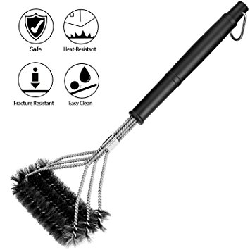 Grill Brush, ONSON Durable Stainless Steel Wire Bristles And Stiff Handle, Safety and Effective, Great Cleaner BBQ Brush Perfect for Racks,Electric,Gas,Porcelain and Infrared Grills