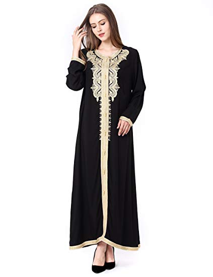 Muslim Dress Dubai Kaftan for Women Long Sleeve Long Dress Abaya Islamic Clothing Girls Arabic Caftan Jalabiya