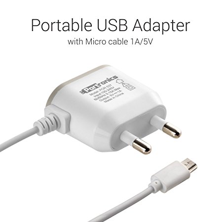 Portronics POR-537 1A Adapter with Micro USB Cable