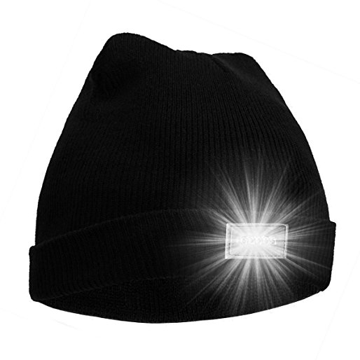 FATPET Bright 5 LED Lighted Hat Unisex Flashlight Hat Perfect Flashlight for Camping, Grilling, Auto Repair, Jogging, Walking, or Handyman Working, Hands Free Led Beanie Cap
