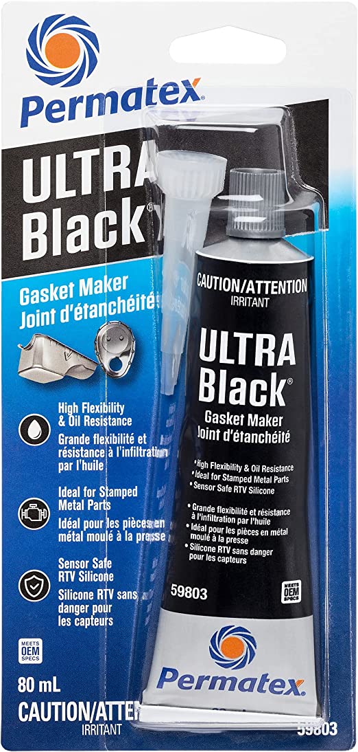 Permatex 59803 Ultra Black Gasket Maker 598BR, 80ml