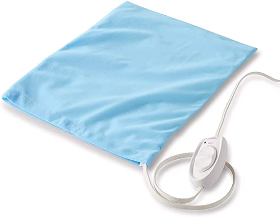 Sunbeam Heating Pad for Pain Relief | Standard Size Ultra Heat, 3 Heat Settings | Light Blue, 12 Inch x 15 Inch (New)