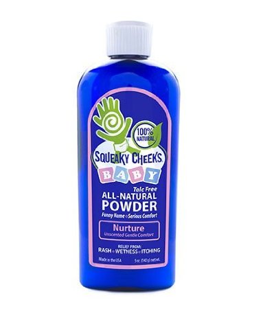 Squeaky Cheeks - All Natural Baby powder - Effective Diaper Rash Powder - Talc Free Baby Powder That Will Prevent Irritation, Also Effective For Adults