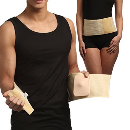 UMBILICAL HERNIA BELT, Abdominal Binder, Navel Truss with Removable Bandage, Medical Support Wrap (Size 2) by FROM-EUROPE