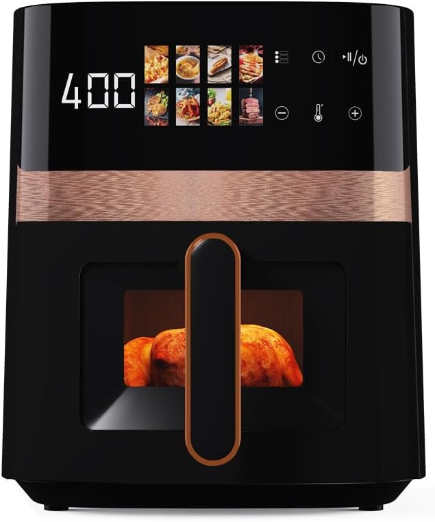 8QT Air Fryer, Clear Windows, 9-in-1 Functions, Crisp, Broil, Toast, Roast, Dehydrate, Bake, Proof