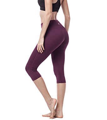Lapasa Women's Yoga Capri Pants Leggings Plus Size High Waist Tummy Control Workout Running Tights w Hidden Pocket L02