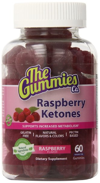 The Gummies Co. Raspberry Ketones, 100% All Natural Weight Loss Gummy, Raspberry, 60 Sugar Free Gummies