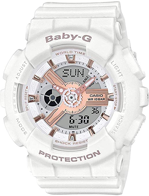 Casio BA110RG-7A Baby G Women's Watch White 43.4mm Resin