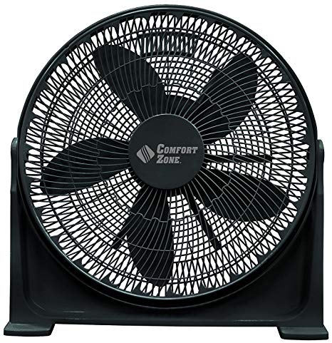 Comfort Zone 20" High Velocity "Kool Machine" Turbo Fan, Black