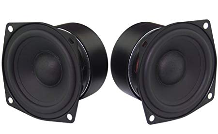 Full Range Loudspeaker, Yeeco 2.5 Inch 4Ohm HiFi Stereo Audio Speaker 5-10W 88dB Full-ranged Bookshelf Speaker for Car Audio DIY Bluetooth Speakers Tweeters, Pack of 2
