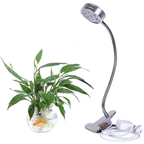 Leadpo LED Grow Light, LED Desk Clips Light with Flexible Gooseneck, 360 Degree for Hydroponics, Indoor Garden Greenhouse, Horticulture, Succulent Plant, Flower, Bonsai (7W)