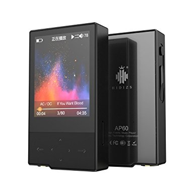 HIDIZS AP60 Ⅱ HIFI Bluetooth MP3 Player High Resolution Lossless Digital Audio Player with SD Card Slot, up to 256GB (Black)