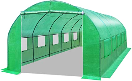 BenefitUSA Multiple Size Large Greenhouse Walk in Outdoor Plant Gardening Hot Greenhouse (24.6'x10'x7')