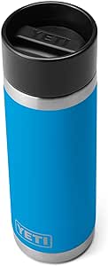 YETI Rambler 18 oz Bottle, Stainless Steel, Vacuum Insulated, with Hot Shot Cap, Big Wave Blue