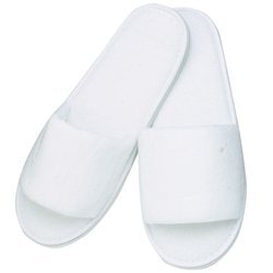 Premium Open Toe Terry Spa Slippers White 1-pr.