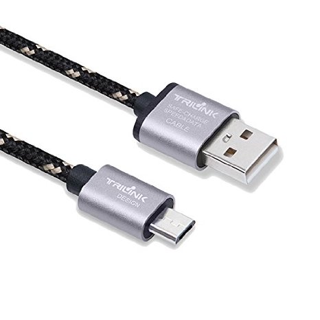 Micro USB Cable, TriLink (3.3ft/1M) Comfortable Braided USB Cable, Durable & High Speed USB 2.0 A Male to Micro B Sync and Charging Cables(Grey)
