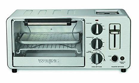 Waring WTO150 4-Slice Toaster Oven with Built-In 2-Slice Toaster