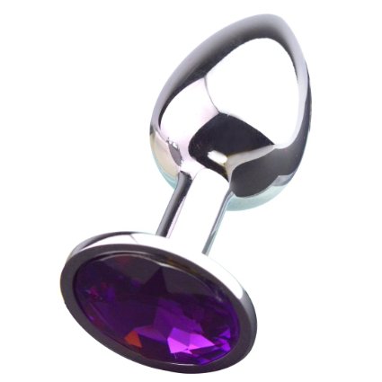 Hmxpls Jeweled Beginners Butt Plug - Stainless Steel Purple