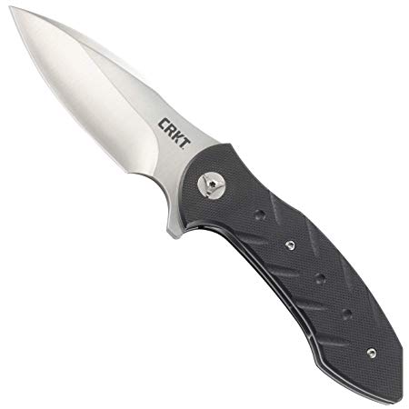 CRKT Terrestrial Folding Pocket Knife: Plain Edge Folder with Liner Lock, Everyday Carry Folded Knife with Flipper Opening, and Satin Blade Finish 5370