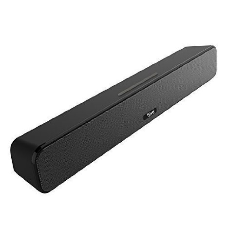 Wireless Wired Sound Bar 5ive Bluetooth 40 Home Theater Audio Sound Bar 20 Channel Portable Stereo Speaker FM Radio with 6W6W Loudspeakers for Smartphones MP3 MP4 PC Tablets Black