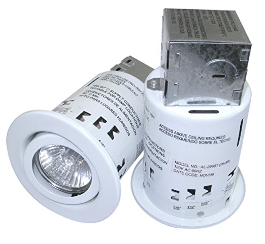 3" Recessed Light Kit with Swivel Trim And 50 Watt Bulbs, Remodeler's Non-IC Cans, Contractor Pack of 2 Lights