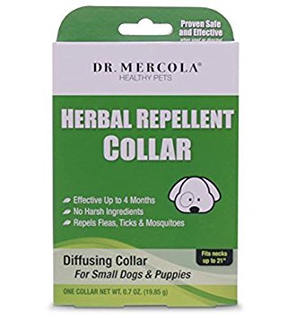 Herbal Repellent Collar For Dogs & Puppies - No Harsh Ingredients - Repels Fleas, Ticks, Mosquitoes - Dr. Mercola Healthy Pets - 1 Collar (Effective Up To 4 Months)