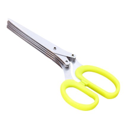 Anger Herb/Scallion Scissors - Multipurpose Kitchen & Garden Shear with 5 Extremely Sharp Premium Stainless Steel Blades, Yellow