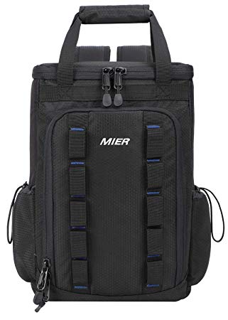 MIER Insulated Cooler Backpack for Men and Women Leakproof Cooler Tote for Lunch, Picnic, Hiking, Camping, Beach, Park, Road Trips, 20 Can, Black