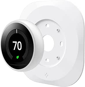 Spigen Wall Plate Designed for Google Nest Learning Thermostat (1st/2nd/3rd Generation) Wall Plate - Matte White