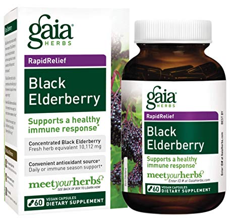 Gaia Herbs Black Elderberry, 60-capsule Bottle