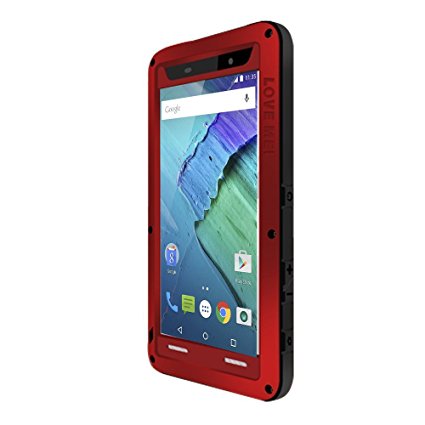Moto X Pure Edition Case,Mangix Water Resistant Full-body Rugged Gorilla Glass Aluminum Alloy Protective Metal Heavy Duty Cover Case for Motorola Moto X Style / Pure Edition 2015 (Red)